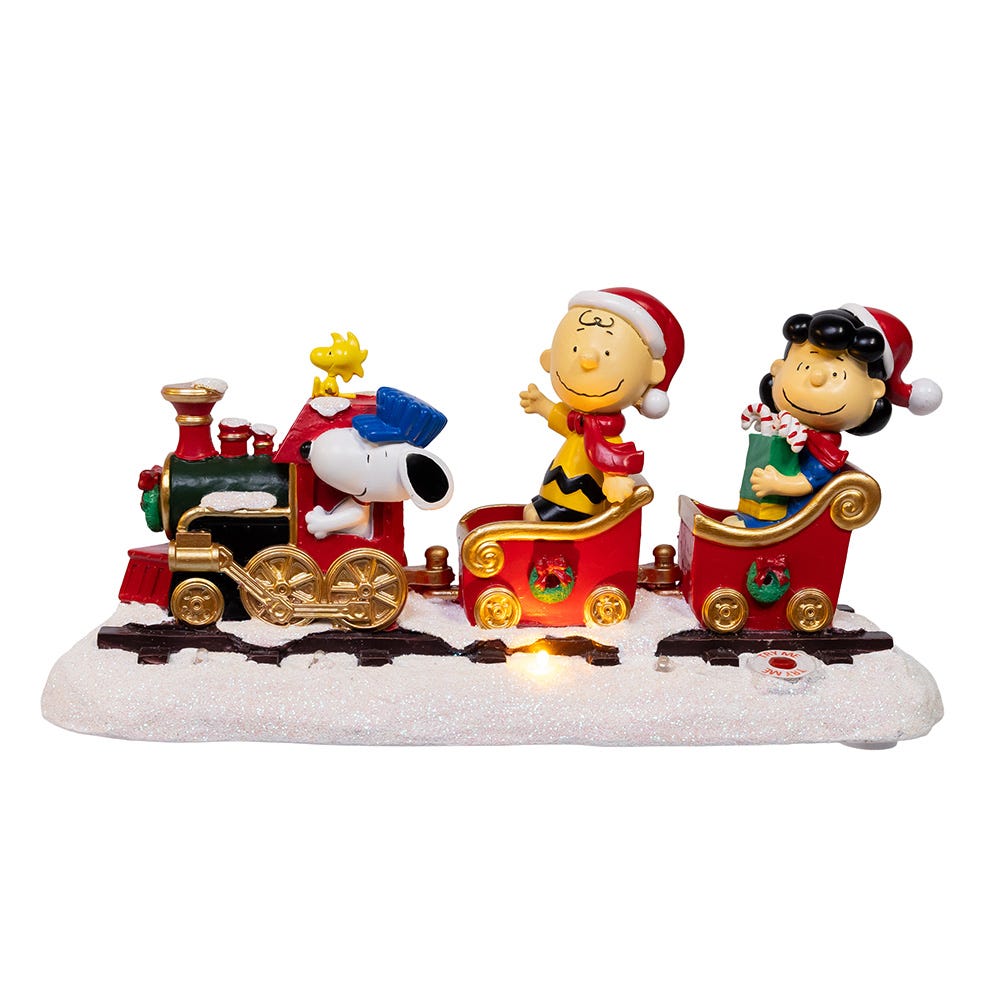Kurt Adler Battery-Operated Peanuts Musical Train Table Décor PN5242